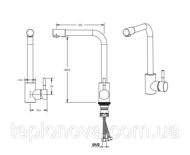 Змішувач для кухні VENTA VS402RS Чернівці - фото 4