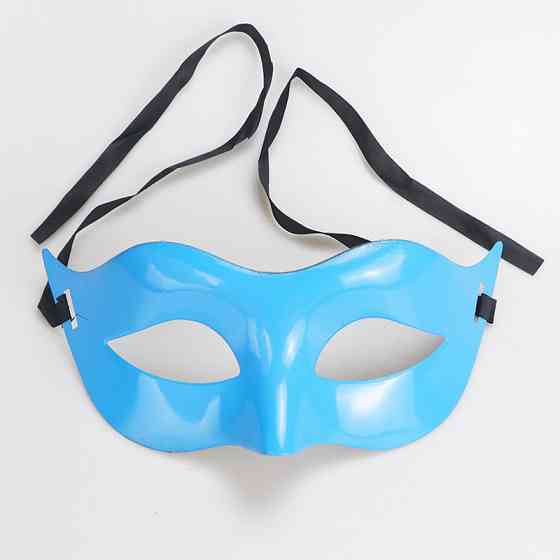 Карнавальна маска пластикова 22 на 8 см блакитний Київ