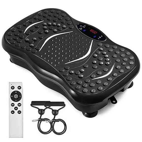 Виброплатформа для тренировок с 2 эспандерами + пульт, до 120кг TS-5513 / Вибротренажер для похудения Киев