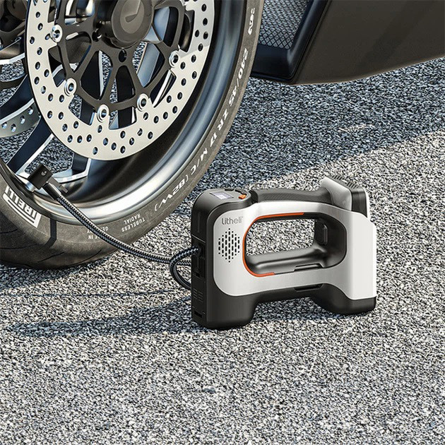 Аккумуляторный компрессор с фонарем Litheli питание от павербанка УМБ Litheli Power Bank 20000 мАч 45Вт YH-32 Львів - фото 1