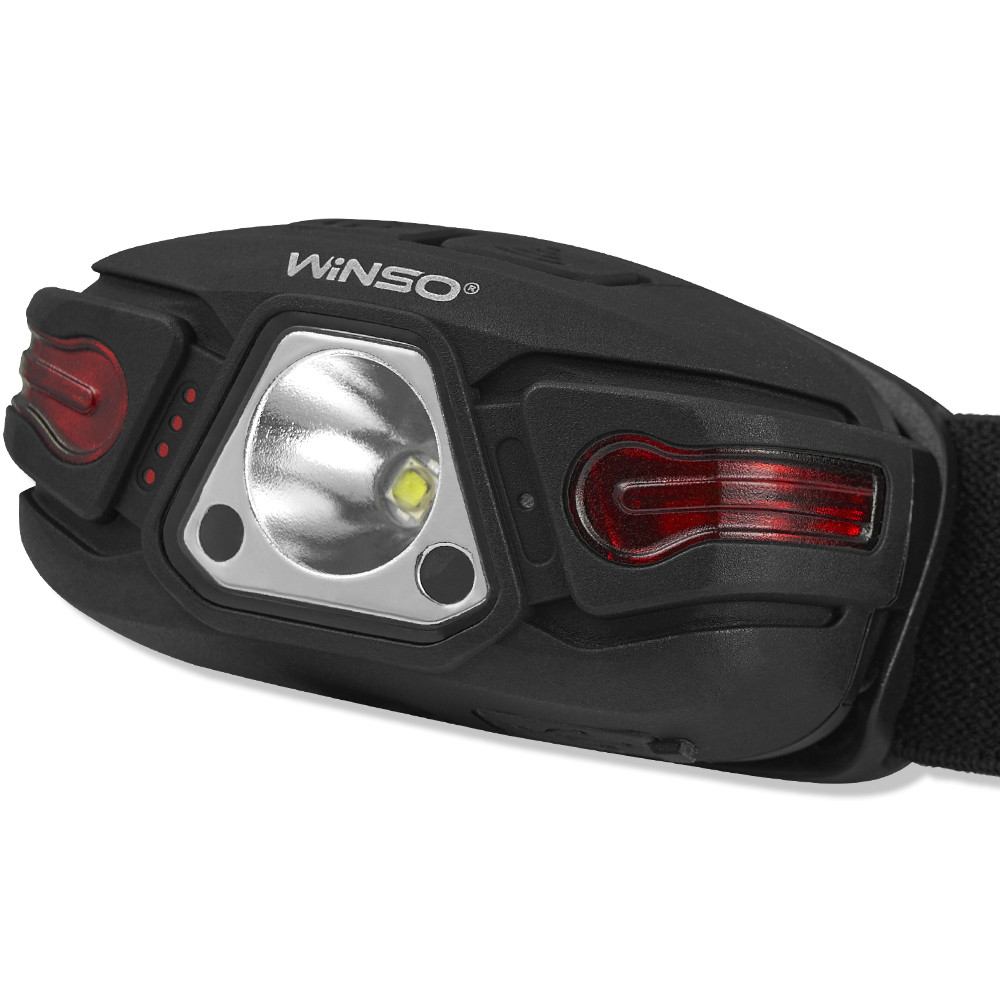 Ліхтар налобний Winso 250Lm, 5W LED, 850mAh, з сенсором білий/червоний Львів - фото 3