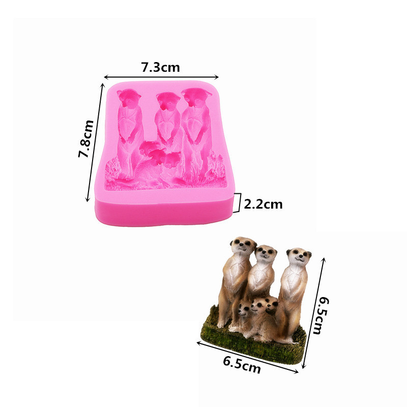Молд силиконовый Сурикат 78 на 73 мм розовый Киев - изображение 2