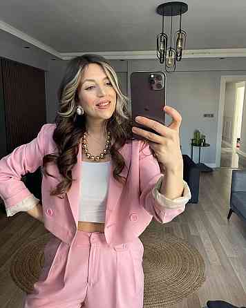 Жіночий трендовий повсякденний жакет креп-костюмка + підкладка Рожевий, 42/44 Одеса