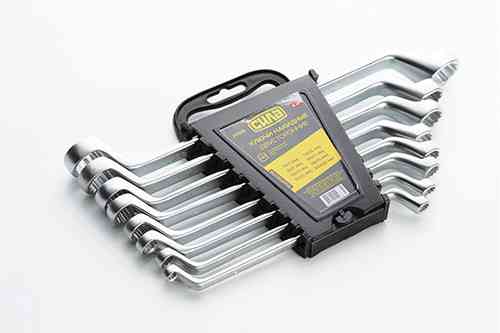 Набір двосторонніх накидних ключів CrV 6x7-20x22 мм, 8 шт, СИЛА Харків