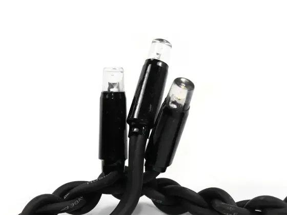 Гірлянда Дощ чорний провід 3,3мм з вилкою прозора циліндрична вулична лампа 200LED (теплий білий) 200-SHORT-CURTAIN-WW-2N Одеса