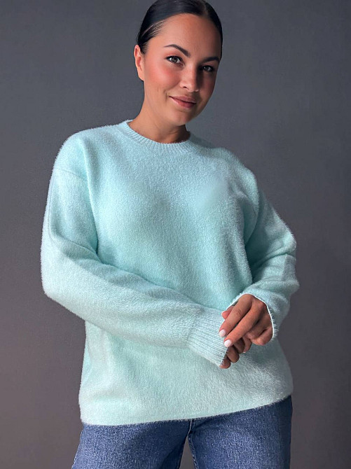 Светр жіночий Fancy Matinee 5977 ангора базовий, м’ятний, one size Київ - фото 15