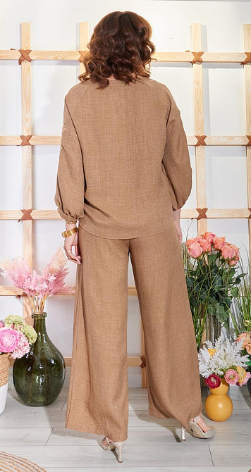 Лляний штанний костюм з вишивкою (48) Київ - фото 4