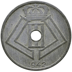 25 сантимів. 1942 рік, Бельгія. (Belgique-Belgie) Полтава - фото 1