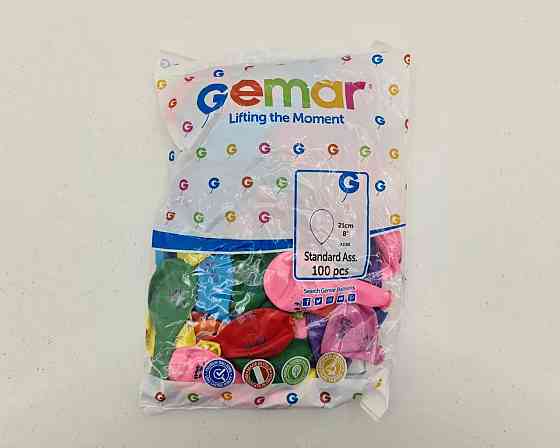 Повітряні кульки пастель "З Днем Народження" 8" (21 см) Gemar 100 шт (1 пач.) Харків