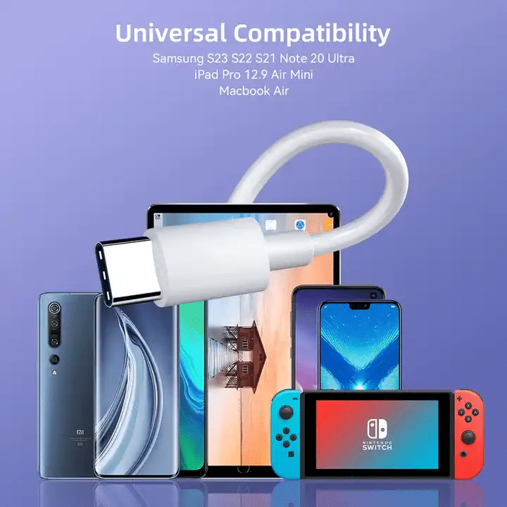 Кабель Type-C to Type-C 60W, 2 м, білий Київ - фото 5