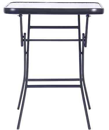 Садовий стіл складний Wave Скло Чорний Київ