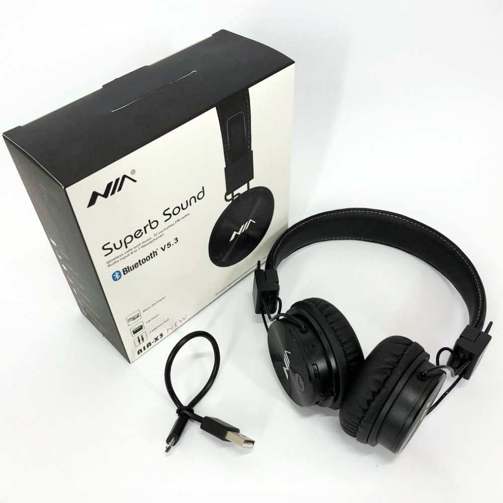 Бездротові навушники сенсорні з шумопоглинанням NIA X3, Бездротові навушники для смартфона MS-39 Львів - фото 7