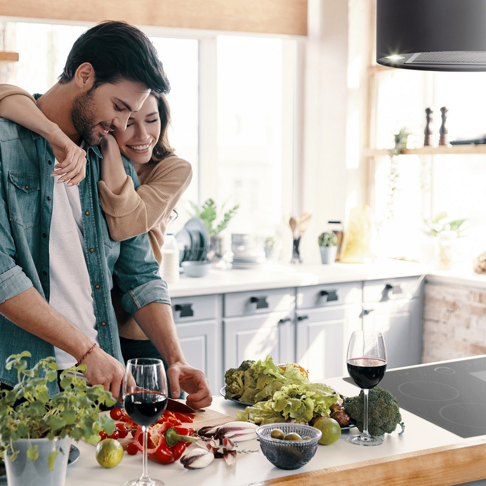 Островная вытяжка Barett Ø35 см, рециркуляция, 558 м³/ч, светодиодный фильтр с активированным углем, черный Ровно - изображение 2