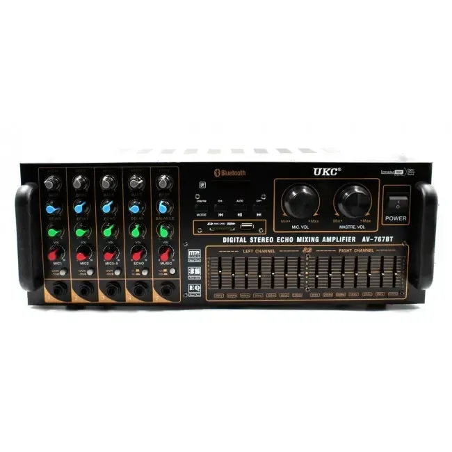 Універсальний підсилювач звуку AMP 747BT з Bluetooth, USB, SD, FM, пультом та стереовиходом Одеса - фото 2