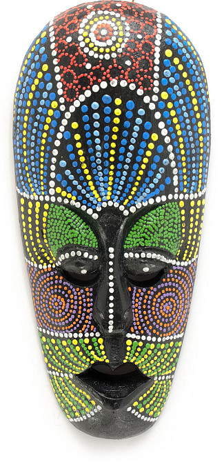 Настінна маска з дерева розмальована Київ - фото 1