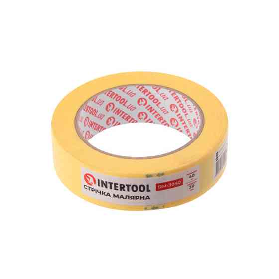 Лента малярная 30мм, 40м, желтая INTERTOOL DM-3040 Киев