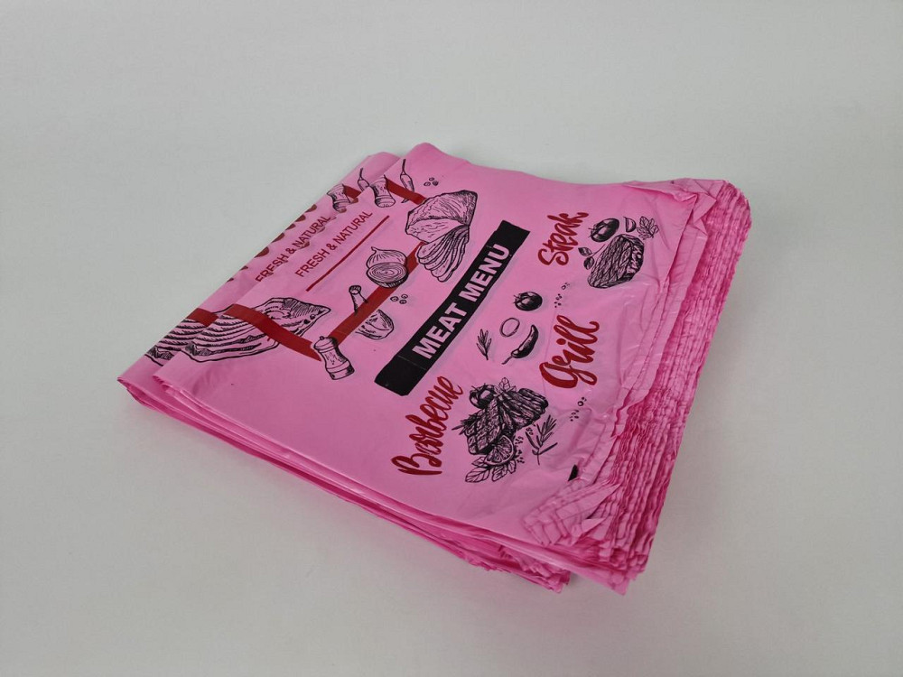 Пакет майка поліетиленова (тип FA) 320 (2*80)*550/0.013 Meat Леомі (100 шт.) Харків - фото 2