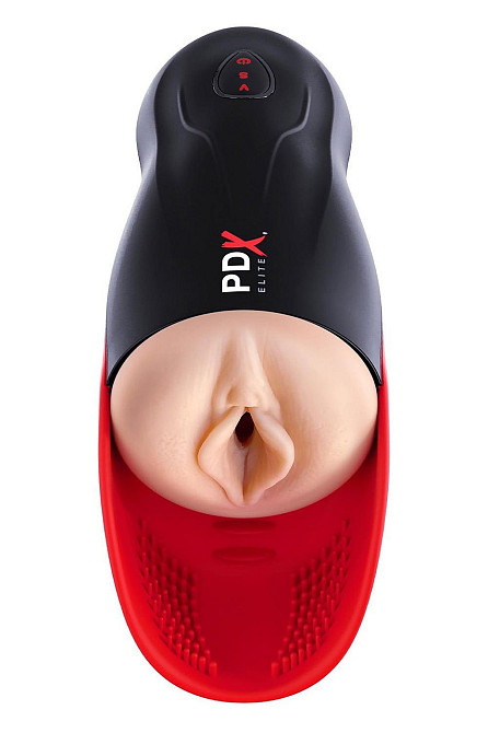 Вібромастурбатор вагіна в колбі Pipedream PDX Elite Fuck-O-Matic чорний, 27 см Sex Aura Київ - фото 3