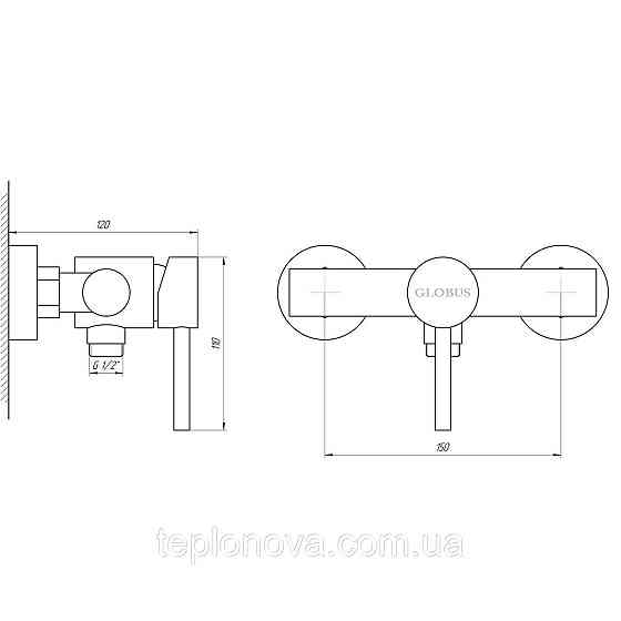 Змішувач для душу Globus Lux ALPEN SBT1-105 Чернівці