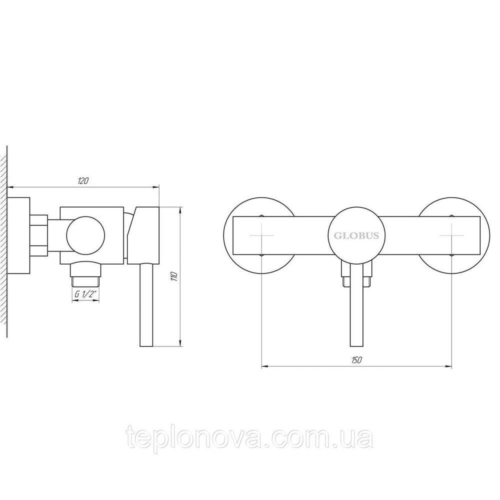 Змішувач для душу Globus Lux ALPEN SBT1-105 Чернівці - фото 4