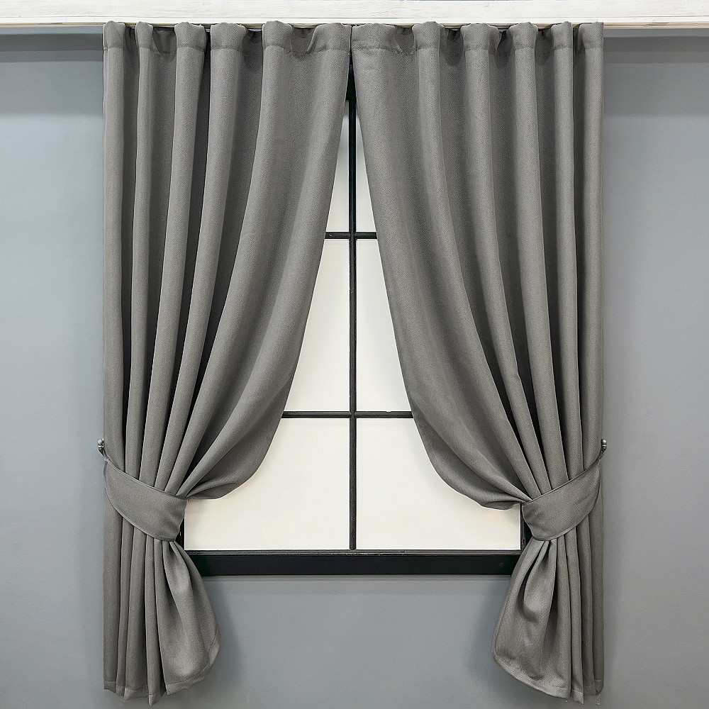 Комплект коротких штор VR-Textil Рогожка TERRA LUXE № 1862ш Сірий 130х170 см 2 шт (35-0432) Київ - фото 9
