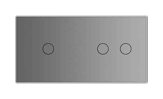 LIVOLO Розумний сенсорний прохідний/перехресний вимикач 3 сенсора (1-2) Livolo сірий скло (VL-C Коломия