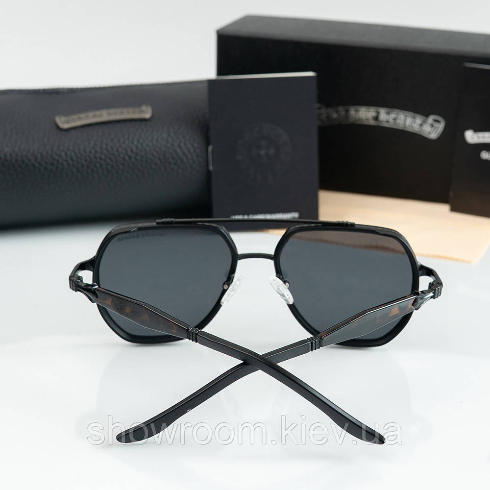 Брендові чоловічі окуляри Chrome Hearts (5221) black Київ - фото 3