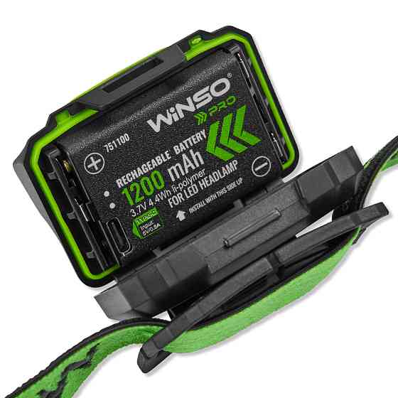 Фонарь налобный Winso Pro 500Lm, 2x5W CREE XTG, 1200mAh/3xAAA, с сенсором белый/красный Львов