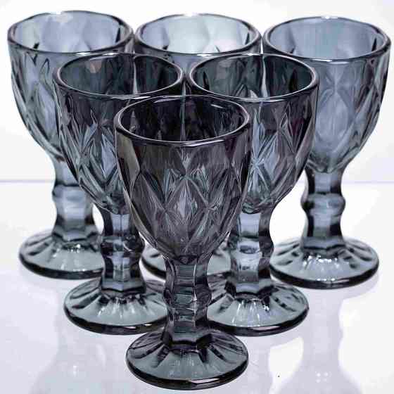 Набір чарок Fractal 6 штук по 40 мл HP-19-272 прозорий стакани для міцних напоїв шотів коктейлів Коломия