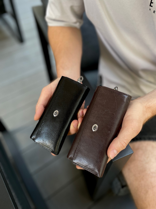 Черная ключница из натуральной кожи с отделением для денег ST Leather B416 Киев - изображение 12