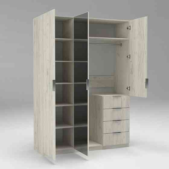 Шафа Крістал 2, Дуб Крафт Білий, 1500х520х2100 Львів