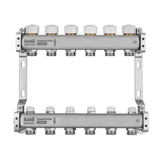 Коллектор с термостатическими и запорными клапанами Roho R805-06M - 1