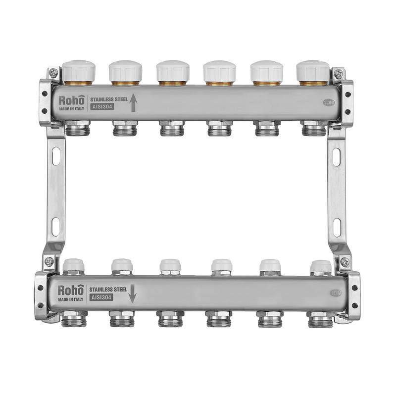 Коллектор с термостатическими и запорными клапанами Roho R805-06M - 1