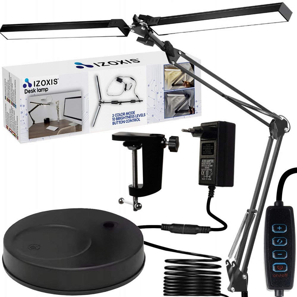 Настольная лампа двойная регулируемая 2200 люмен ,10 уровней света Izoxis (24223) 24 Вт Нововолынск - изображение 1