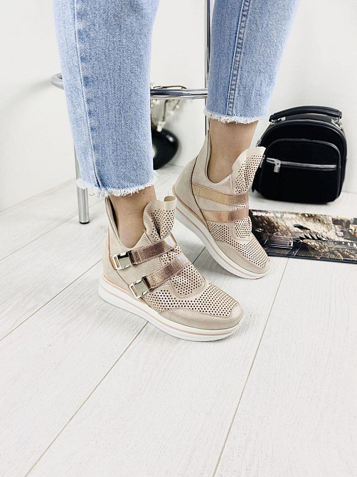 Marko Снікерси жіночі DE MARKO 7001 пудра (весна-літо, шкіра натуральна) (3168) лише 35р. Коломия - фото 1