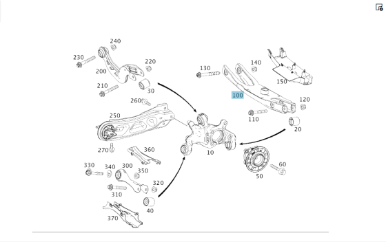 Mercedes-Benz  A1773521700 Нижній важіль задньої підвіски під пружину CLA Shooting Brake X117 CLA C117 CLA C118 CLA Shooting Brake X118 GLA X156 W176  Одеса