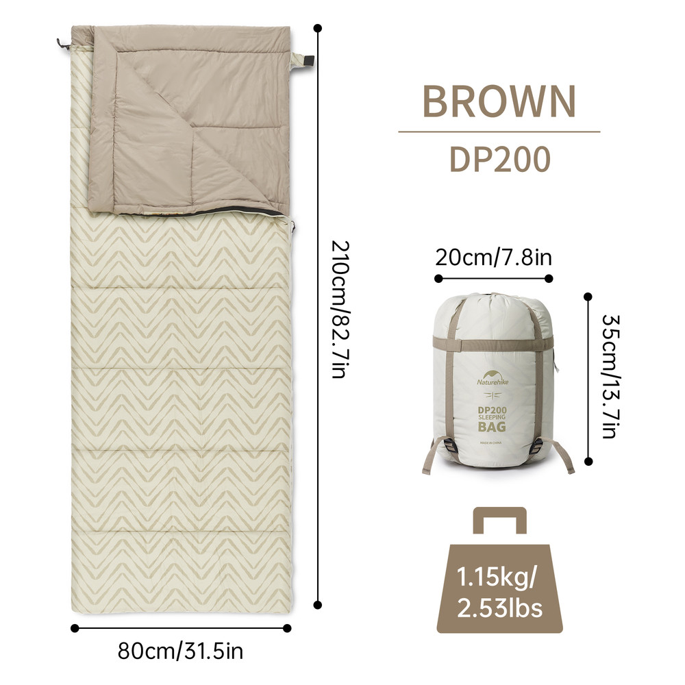 Спальний мішок Naturehike DP200 CNK2300SD012, бежевий Киев - изображение 2