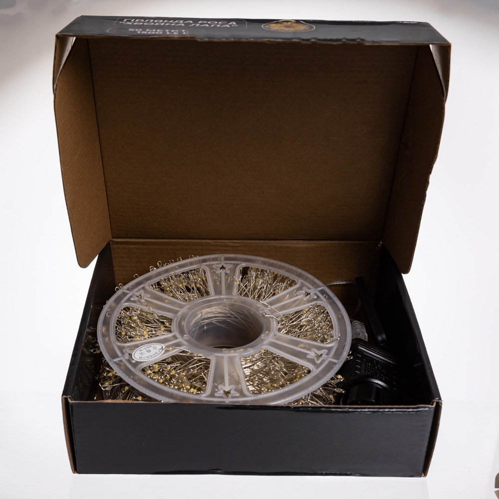 Новорічна гірлянда кімнатна роса Хвойна лапа 50 м 1500 LED білий провід Жовте сяйво D1500L50MWY Київ - фото 6