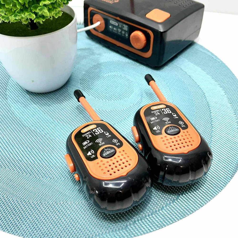 Набір Рацій дитячий 2 шт станція звук світло Чорно-жовтогаряча (ZR302A-2B) Чернігів - фото 3