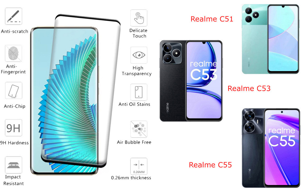 Захисне скло HyperGlass Pro для Realme C51, Realme C53, realme C55 – максимальна чутливість та захист Київ - фото 2