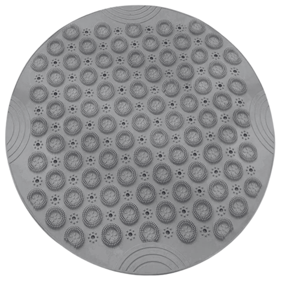 Силиконовый круглый коврик противоскользящий Bathlux на присосках для ванны и душа 55х55 см, Серый Каменец-Подольский
