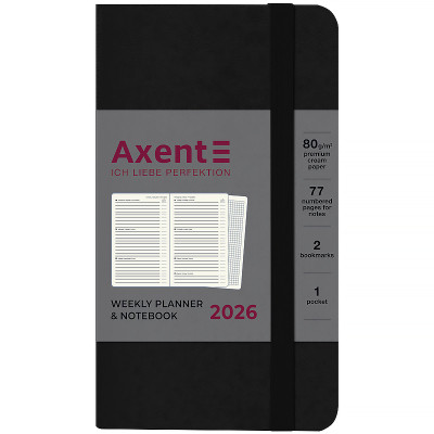Тижневик Axent датований 2026 Pocket Strong 90х150, чорний (8508-26-01-A) Вінниця - фото 2