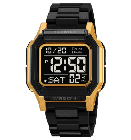 Часы мужские спортивные наручные Skmei 2264 Черный с золотистым Винница
