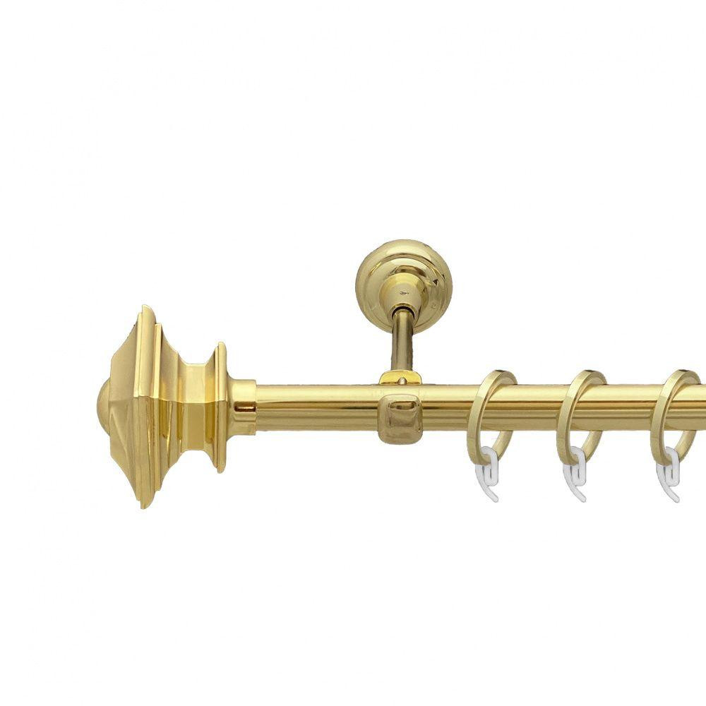 Карниз Orvit Борджеза металевий однорядний відкритий гладка труба кільце фасонне металеве  Золото 19 мм 240 см Львов - изображение 1