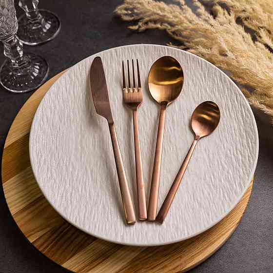 Yiwu Набір столових приборів на 6 персон 24 предмети столовий набір приборів Бронзовий HP-20-26 Київ