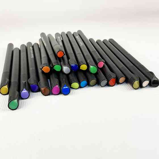 Набор разноцветных линеров ручек Fineliner Color в кейсе 24 цвета профессиональный набор для скетчей Каменец-Подольский