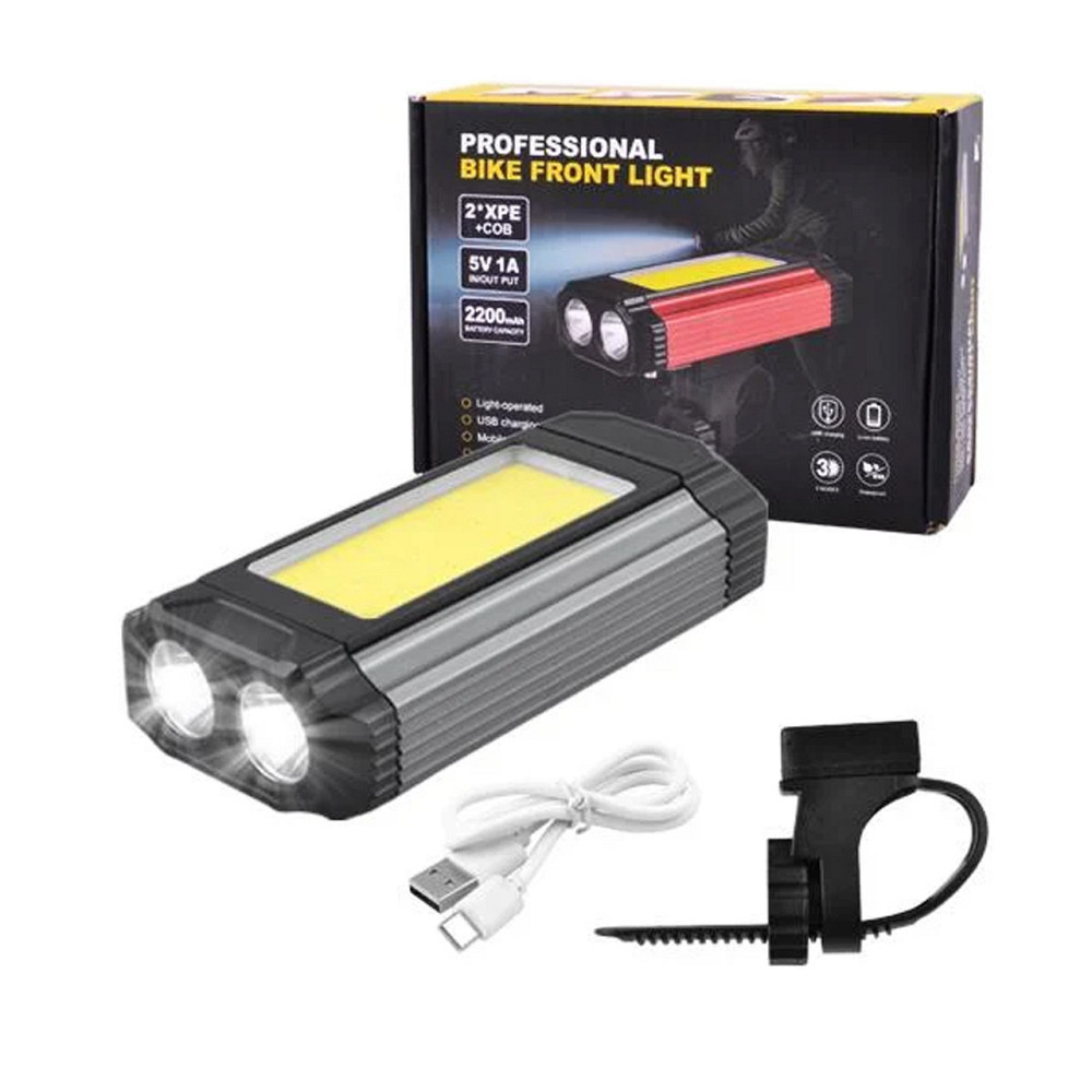 Велофара 501-2XPE+COB, алюминий, micro USB, встроенный аккумулятор Бровары - изображение 2