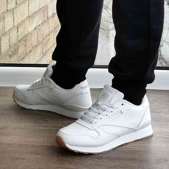 Чоловічі Термо Кросівки Reebok Classic Білі Зимові Рибок Шкіряні (розміри: 40,41,42,43,44,45,46) Дніпро