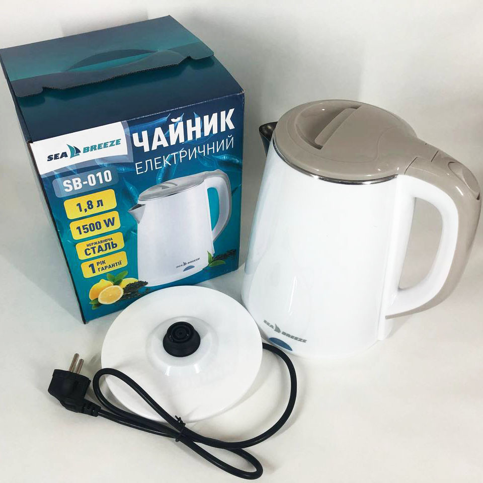 Чайник дисковий SeaBreeze SB-010 2000 Вт 1.8 л, Чайник металевий для дому Електронний для дому QB-46 Івано-Франківськ - фото 2