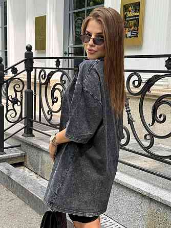 Велосипедки и футболка варенка тай дай оверсайз Черный XL-2XL Харьков